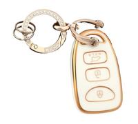Custodia Protettiva In TPU Per Chiave Per Hyundai Per Elantra Per Sonata Per Accent Per Tucson Per Santa Fe Per Carens 4 Pulsanti(White gold,Set 2)
