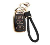 Custodia Protettiva In TPU Per Chiave Per Hyundai Per Elantra Per Sonata Per Accent Per Tucson Per Santa Fe Per Carens 4 Pulsanti(Black gold,Set 2)