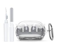 Custodia protettiva in TPU per cuffie JBL Soundgear Clips, con penna per la pulizia e moschettone, per sport e uso quotidiano (trasparente)