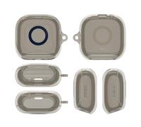 Custodia Protettiva in TPU per Soundcore Liberty 5 Pro Auricolari Custodia Morbida Trasparente Antiurto Antigoccia per Tutto il Corpo con Gancio in Metallo，Grigio Trasparente