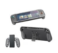 Custodia protettiva in TPU per Switch 2, copertura integrale antiurto con supporto integrato, impugnatura antiscivolo e guscio trasparente per console NS 2 (nero)