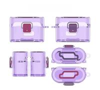 Custodia protettiva in TPU trasparente per auricolari Sony WF-1000XM6, semplice, trasparente, antiurto e antipolvere, con supporto e gancio integrati (viola trasparente)