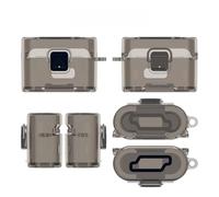 Custodia protettiva in TPU trasparente per auricolari Sony WF-1000XM6, semplice, trasparente, antiurto e antipolvere, con supporto e gancio integrati (grigio trasparente)