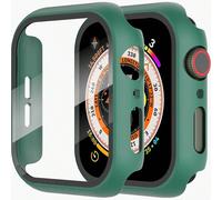 Custodia protettiva in vetro temperato integrato - Custodia protettiva in PC duro su tutti i lati, ad alta definizione, ultra sottile, per Apple Watch Series Ultra/SE/10/9/8/7/6/5/4/3/2/1, per custodi