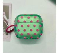 Custodia protettiva Jelly verde con pois rosa per Pods 4, compatibile con Pod 3, Apple Pro Earphone Shell 2nd Gen, senza fili Bluetooth, 3rd Gen, 2nd Gen, Pod Pro 4th Gen, 5th Gen Apple AirPods 1/2,Ap