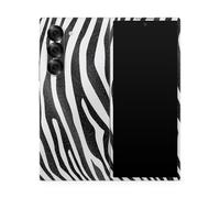 Custodia protettiva lucida con glitter compatibile con Samsung Galaxy Z Fold 6 - Zebra nera - Pellicola protettiva in vinile 3M di alta qualit -
