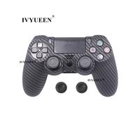 Custodia protettiva mimetica in silicone in fibra di carbonio nera - 19 colori per controller Sony Dualshock 4