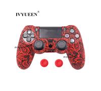 Custodia protettiva mimetica in silicone Red Leaf-19 colori per Sony Dualshock 4 PS4 DS4 Pro Slim Controller Thumb