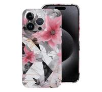 Custodia protettiva moderna astratta marmo e fiori divertente custodia protettiva leggera compatibile con iPhone 15/15 Plus/15 Pro/15 Pro Max protezione divertente