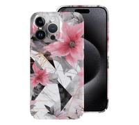 Custodia protettiva moderna astratta marmo e fiori divertente custodia protettiva leggera compatibile con iPhone 15/15 Plus/15 Pro/15 Pro Max protezione divertente