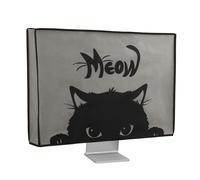 kwmobile 27-28" Monitor Cover - Protezione Monitor PC Antipolvere Schermo Computer - Custodia Protettiva Gatto Nero