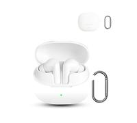 Custodia protettiva morbida in silicone per Baseus Bass EP10 Pro, delicata sulla pelle, con moschettone, protezione completa, colore: bianco