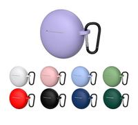 Custodia protettiva morbida in silicone per HUA-WEI FreeBuds 7i, antiurto, con moschettone (verde matcha)