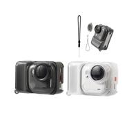 Custodia protettiva morbida in TPU per fotocamera Insta360 GO Ultra Action Camera, impermeabile, antigraffio, antiurto, custodia protettiva con copriobiettivo e cordino accessori (trasparente)