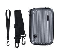 Custodia Protettiva per Action Camera, Design con Doppia Cerniera, con Cinturino da Polso, Tracolla Laterale e Posizione Riservata della Fibbia (GREY)