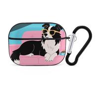 Custodia protettiva per Airpod Pro con clip di blocco di sicurezza, per cani, divertente custodia protettiva compatibile con Airpod Pro di 2a/1a generazione, per donne e uomini, LED frontale visibile