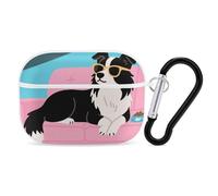 Custodia protettiva per Airpod Pro con clip di blocco di sicurezza, per cani, divertente custodia protettiva compatibile con Airpod Pro di 2a/1a generazione, per donne e uomini, LED frontale visibile