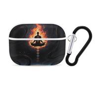 Custodia protettiva per Airpod Pro con clip di blocco di sicurezza, rigida, con luce nera, sette chakra, yoga, meditazione, compatibile con Airpod Pro di 2a/1a generazione, custodia per donne e uomini