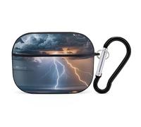 Custodia protettiva per Airpod Pro con clip di blocco sicura, custodia protettiva rigida compatibile con Airpod Pro di 2a/1a generazione, custodia per donne e uomini, LED frontale visibile, nero