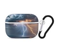 Custodia protettiva per Airpod Pro con clip di blocco sicura, custodia protettiva rigida compatibile con Airpod Pro di 2a/1a generazione, custodia per donne e uomini, LED frontale visibile bianco
