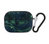 Custodia protettiva per AirPods Pro 2 che si illumina al buio, antiurto, rigida, per donne e uomini, compatibile con custodia Airpod Pro di 2a/1a generazione con portachiavi, nero
