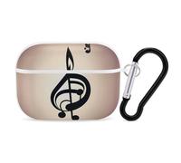 Custodia protettiva per AirPods Pro con stampa di note musicali con anello portachiavi, custodia protettiva rigida per AirPods Pro di seconda generazione, per donne e uomini, facile da aprire