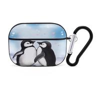 Custodia protettiva per AirPods Pro di seconda generazione, con scritta "I Love Penguinsprinted", custodia rigida antiurto per Apple AirPods Pro 2, con portachiavi, supporto per ricarica wireless