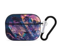 Custodia protettiva per AirPods Pro di seconda generazione, cover rigida antiurto in policarbonato iridescente con cristalli stampati a roccia, per Apple AirPods Pro 2, con portachiavi, supporto per