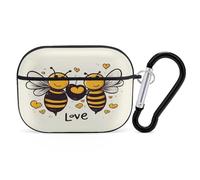 Custodia protettiva per AirPods Pro di seconda generazione, custodia rigida antiurto in PC Bee Love Honeysprinted per Apple AirPods Pro 2, con portachiavi, supporto per ricarica wireless