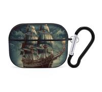 Custodia protettiva per AirPods Pro di seconda generazione, stile nautico, vintage, con anello portachiavi, custodia protettiva rigida per AirPods Pro di seconda generazione, facile da aprire