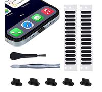 Custodia protettiva per altoparlante per iPhone con tappi antipolvere, 5 pezzi, adesivi in rete antipolvere per iPhone serie 14/13/12, modelli Pro/Pro Max/Mini, kit antipolvere con pinzette