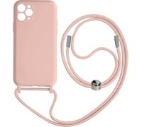 Cover Semirigida per iPhone 11 Pro Max Cordino Nylon 80 cm Rosa Chiaro