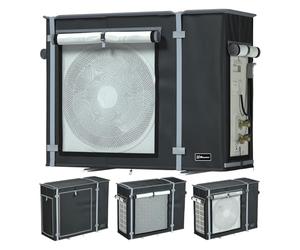 Custodia protettiva per aria condizionata esterna, impermeabile, unità esterna HVAC poliestere, 420D Oxford, protezione UV con rete di ventilazione anti-umidità, sistema di regolazione (nero, 80 x 30