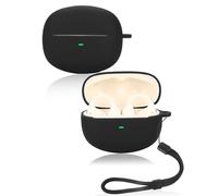 Custodia protettiva per auricolari Baseus Bowie MC1, morbida custodia in silicone con cordino, delicata sulla pelle e durevole, colore nero