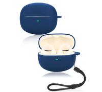 Custodia protettiva per auricolari Baseus Bowie MC1, morbida custodia in silicone con cordino, delicata sulla pelle e durevole, blu