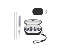 Custodia protettiva per auricolari JBL Soundgear, resistente agli urti, impermeabile, morbida e sottile copertura in silicone con cordino, portachiavi e kit di pulizia, colore nero