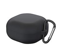 Custodia protettiva per auricolari per Samsung Galaxy Buds Live Bud 2 Buds Pro Custodia portatile in silicone per il trasporto Guscio antigraffio antipolvere opaco con moschettone (Black)