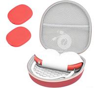 Custodia protettiva per auricolari progettata per Airpods Max, con guscio antiurto in EVA e cuscinetti auricolari in silicone resistente alla polvere (rosso)