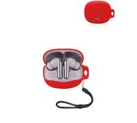 Custodia protettiva per auricolari QCY Melobuds Pro HT08, yystao custodia morbida in silicone compatibile con QCY Melobuds Pro HT08, con cordino da collo, antipolvere, antiurto e durevole, rosso
