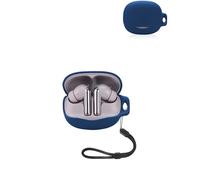 Custodia protettiva per auricolari QCY Melobuds Pro HT08, yystao custodia morbida in silicone compatibile con QCY Melobuds Pro HT08, con cordino, antipolvere, antiurto e durevole, blu