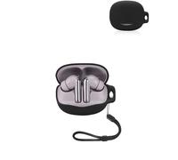 Custodia protettiva per auricolari QCY Melobuds Pro HT08, yystao custodia morbida in silicone compatibile con QCY Melobuds Pro HT08, con cordino, antipolvere, antiurto e durevole, nero