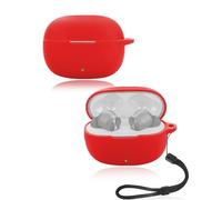Custodia protettiva per auricolari Realme Buds T200 Lite, yystao, morbida custodia in silicone con cordino, delicato sulla pelle e durevole, rosso