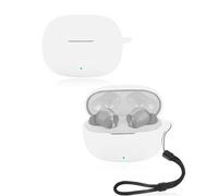 Custodia protettiva per auricolari Realme Buds T200 Lite, yystao, morbida custodia in silicone con cordino, delicata sulla pelle e resistente, colore: bianco