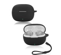 Custodia protettiva per auricolari Realme Buds T200 Lite, yystao, morbida custodia in silicone con cordino, delicata sulla pelle e resistente, colore: nero