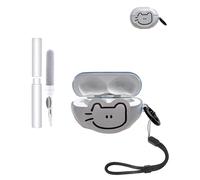 Custodia protettiva per auricolari UGreen HiTune S3, resistente e rispettosa dell'ambiente, con fori precisi e compatibilità di ricarica, antiurto, piacevole al tatto, aperto, gattino