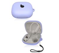 Custodia protettiva per auricolari wireless Beats Powerbeats Pro 2, custodia morbida in silicone con cordino, delicata sulla pelle e resistente, viola