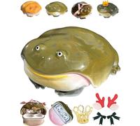 Custodia protettiva per auricolari wireless fatta a mano con rana brutta per AirPods 4/Pro 3, design compatibile con auricolari Weird Toad, morbida protezione antigraffio (stile C)