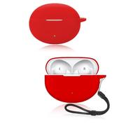 Custodia protettiva per auricolari wireless OnePlus Nord Buds 3, custodia in morbido silicone con cordino, delicata sulla pelle e resistente, rossa