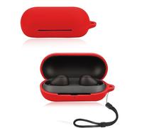 Custodia protettiva per auricolari wireless Sony WF-C700N, custodia morbida in silicone con cordino, delicata sulla pelle e resistente, colore: rosso
