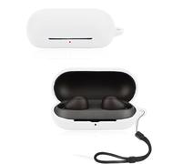 Custodia protettiva per auricolari wireless Sony WF-C700N, custodia morbida in silicone con cordino, delicata sulla pelle e resistente, colore: bianco